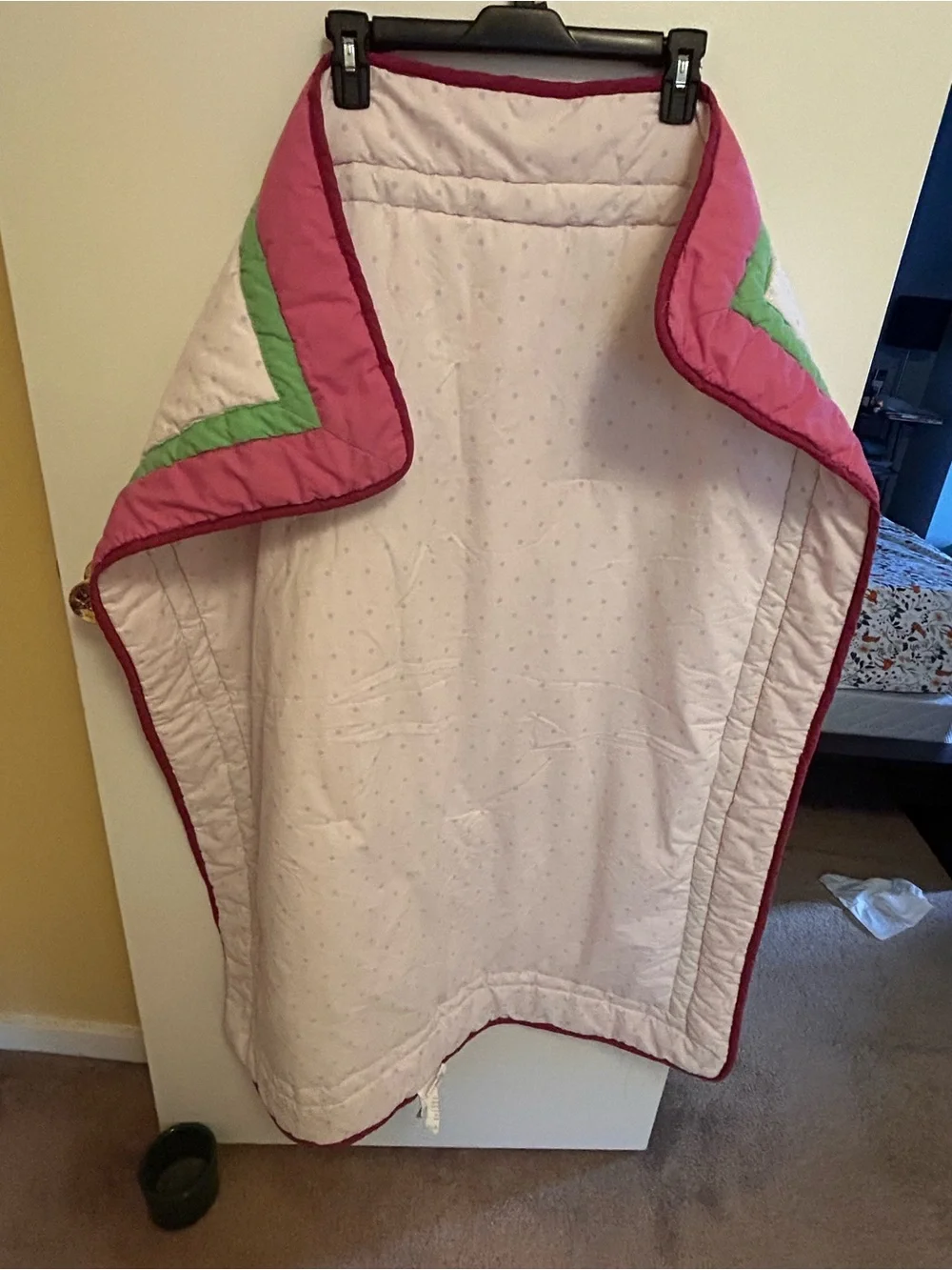 Pink and Green Owl & Bird Quilted Baby Throw Blanket